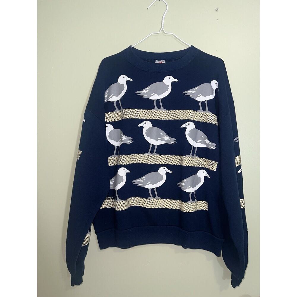 American Vintage Sz L Michigan Rag Company Seagull Sweatshirt Grandma Grandpa